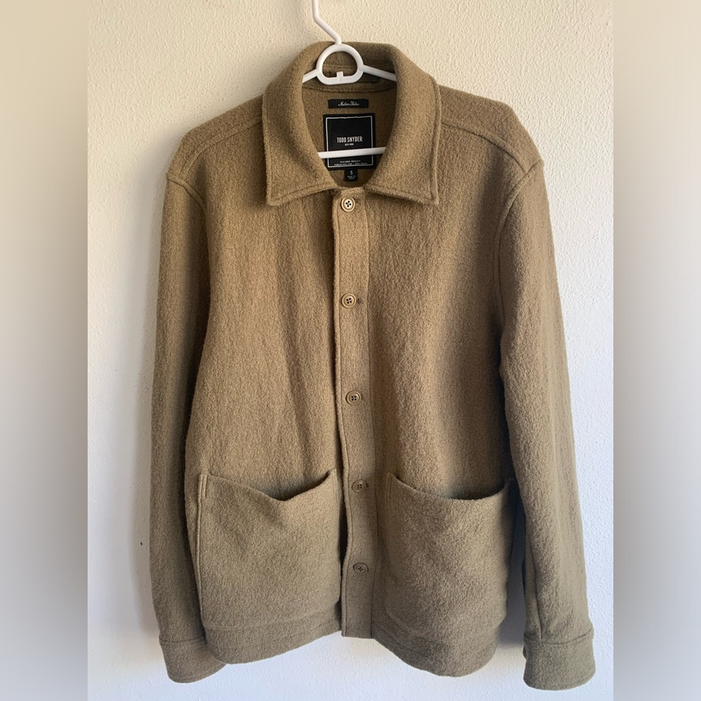 Todd Snyder Chore Jacket Cardigan Men’s Small Pine Cone 100% Virgin Wool
